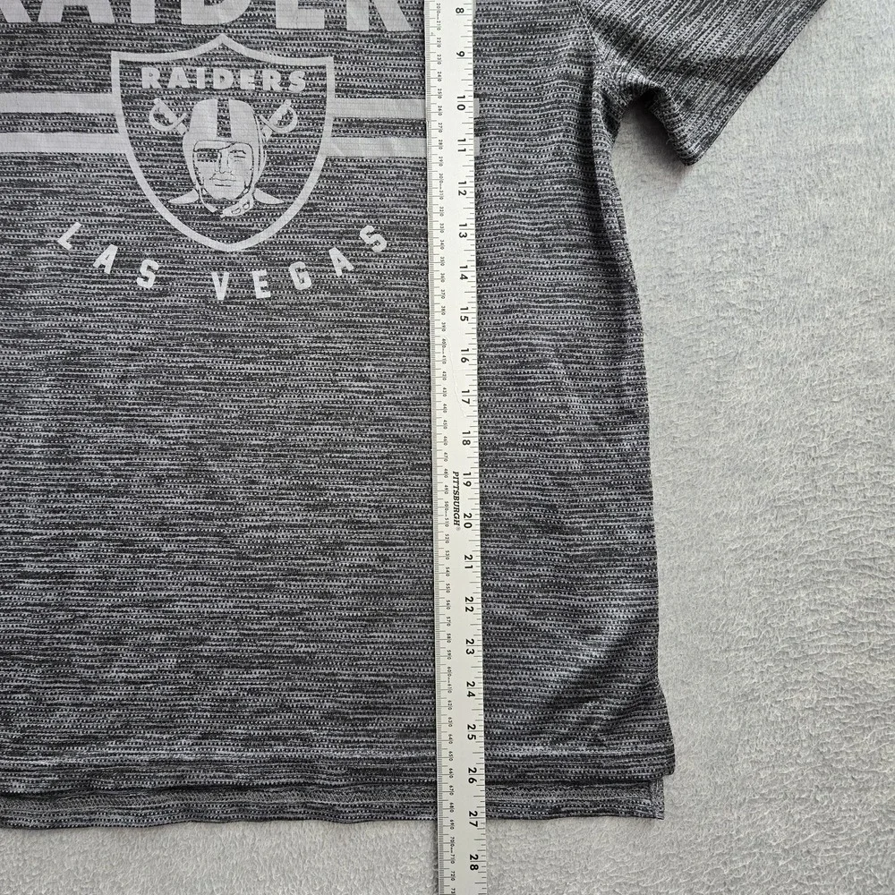 Las Vegas Raiders Men Shirt‎ M Gray NFL Team Apparel Striped Logo